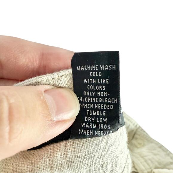 INC International Concepts Women's 2 Beige 100% Linen Capri Pants Roll Cuff - Picture 4 of 8